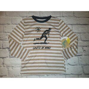 NWT ThereABouts Boys XS flame Resistant Pajama Long-Sleeve Stripe Shirt